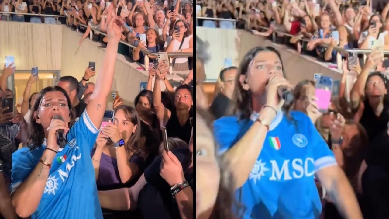 Emma Marrone show all'Arena Flegrea: canta il suo tormentone con la maglia del Napoli! | VIDEO