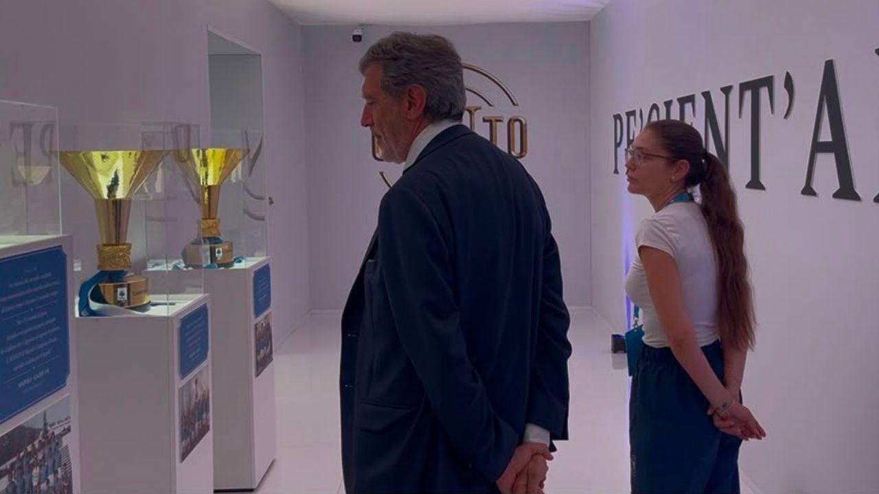 Castel di Sangro, il presidente della Regione Abruzzo in visita al Museo SSC Napoli