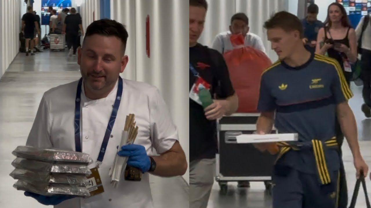Scorpacciata per i giocatori dell'Arsenal a Napoli: i Gunners vanno via carichi di cibo | VIDEO