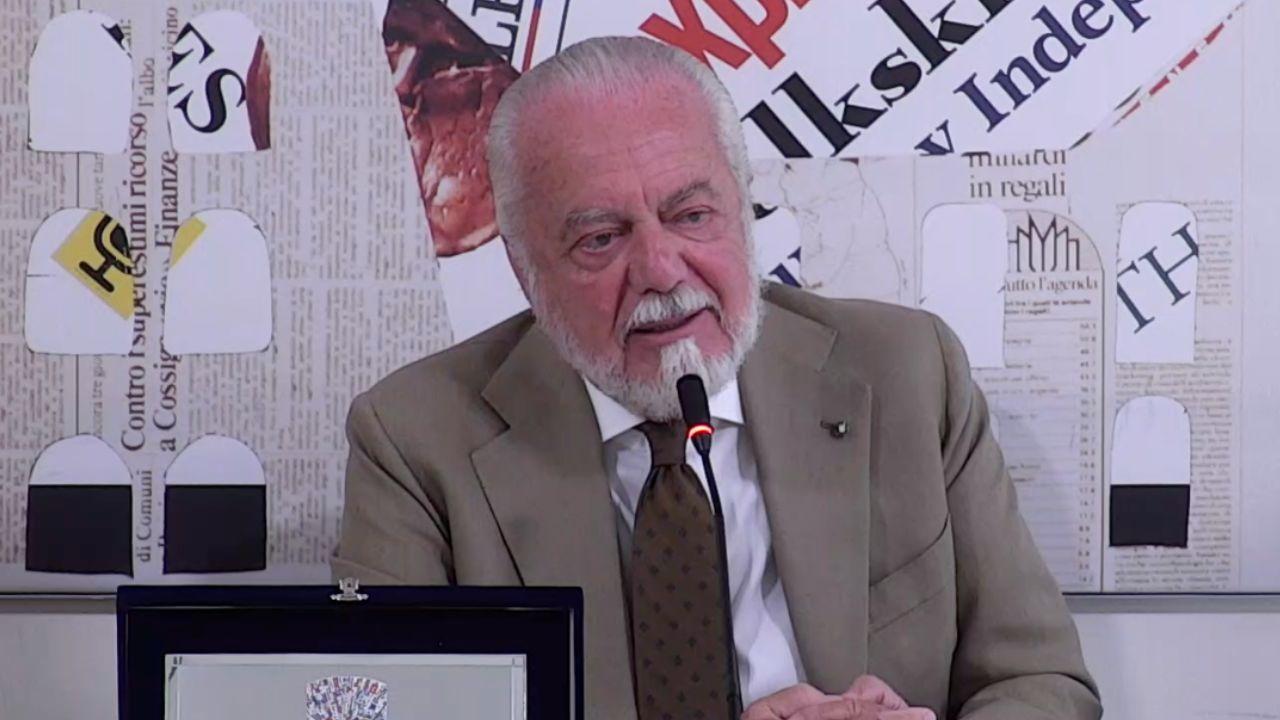 De Laurentiis: "Il calcio nelle scuole? Una semifinale del Mondiale con i commenti di Ancelotti e Spalletti, l'ho detto al ministro"