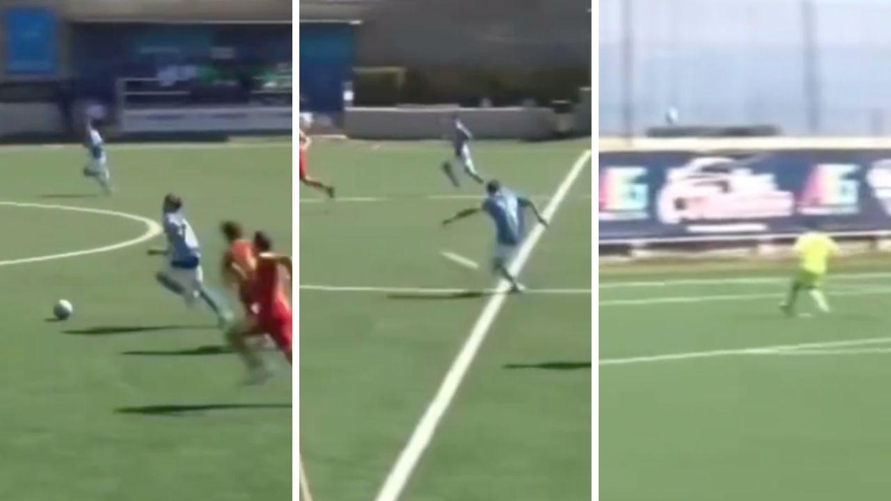 Napoli under-15, gol incredibile di Tambaro: salta l'uomo e segna da centrocampo!