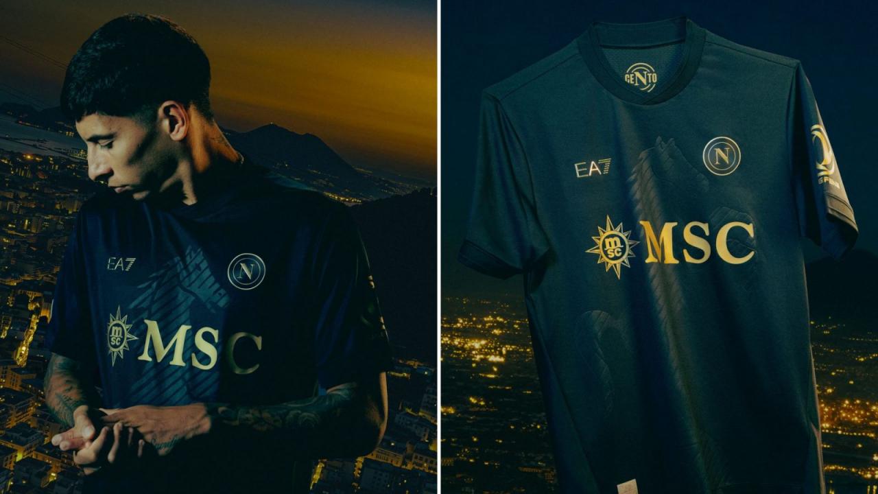 Nuova maglia Napoli, third kit Euro 2026/2027: c'è il Corsiero del Sole, dettagli in oro! Prezzi e dove acquistarla