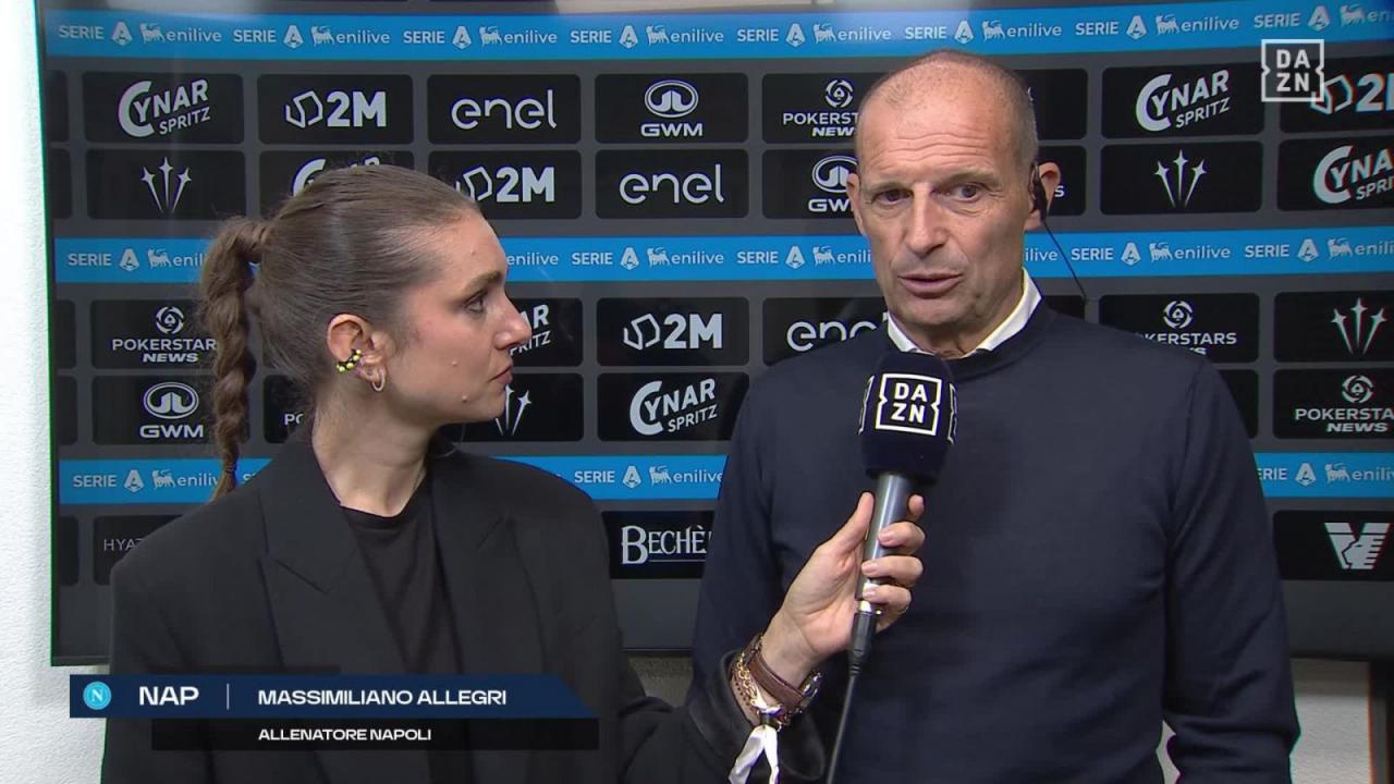 Allegri: "Non serve a niente preoccuparsi, bisogna restare lucidi. Alisson KO, &egrave; una ricaduta. De Laurentiis? Non l'ho sentito..."