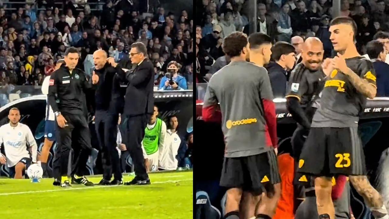 Espulsione Allegri da bordocampo: la reazione al 3-3 e via la giacca, Mancini lo imita! | VIDEO