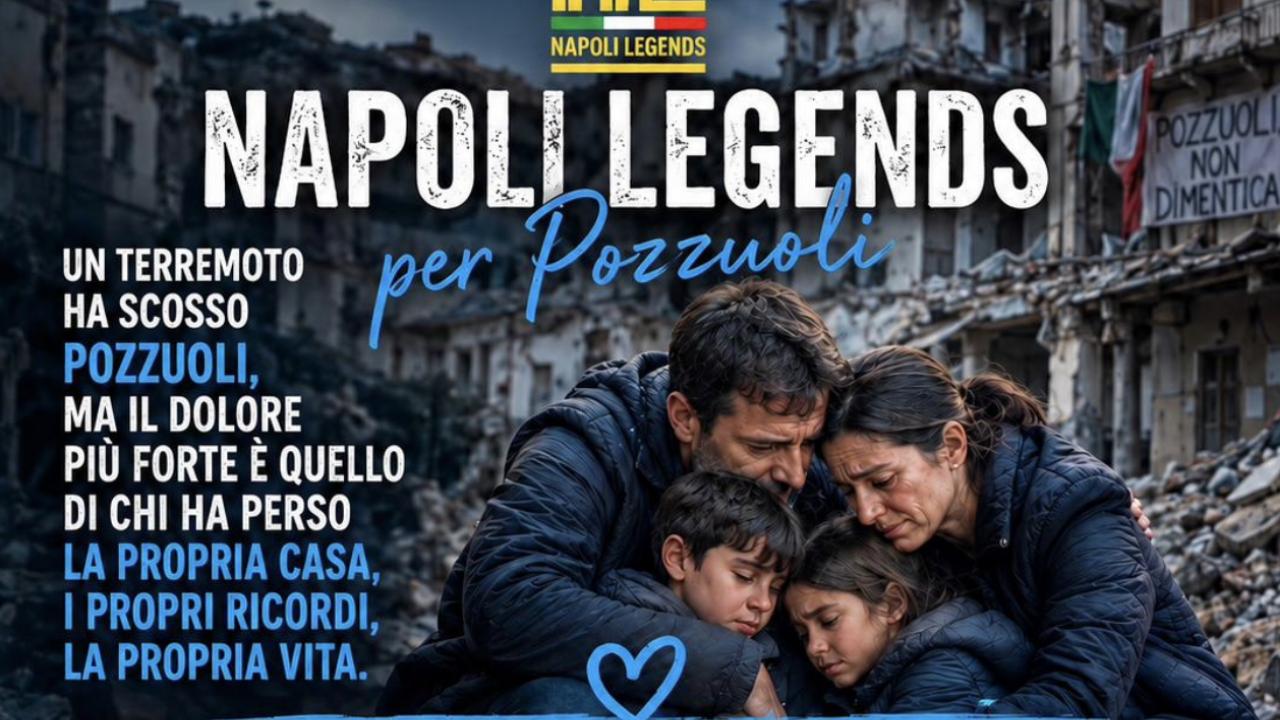 Napoli Legends a Pozzuoli, ieri la passeggiata di solidarietà per gli sfollati del sisma
