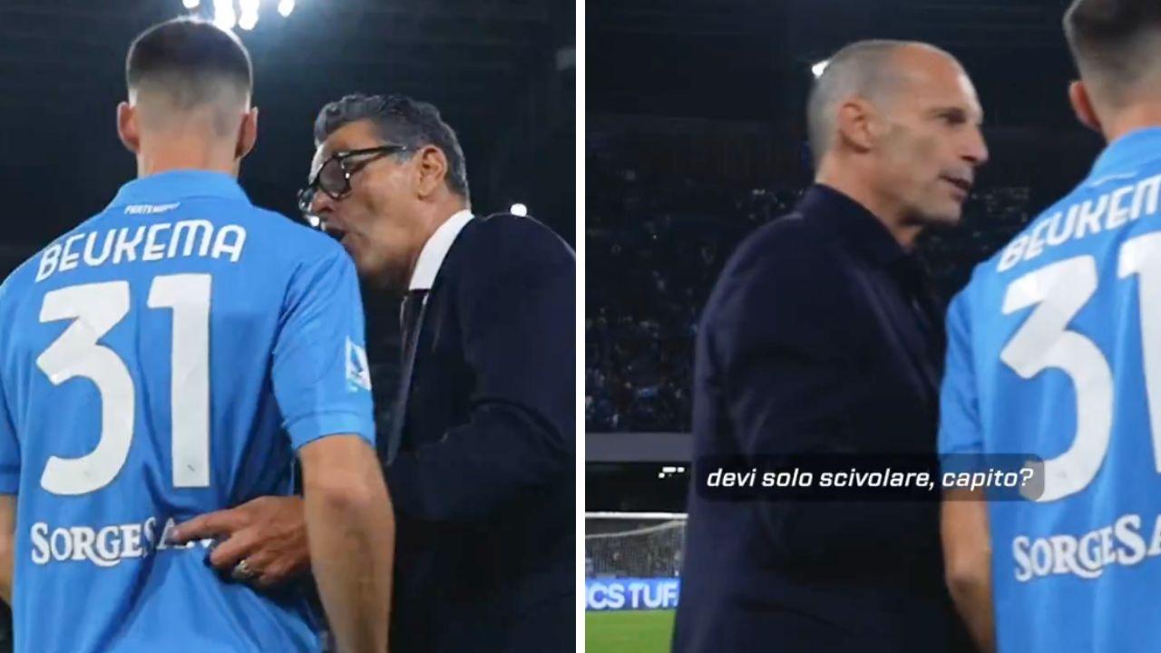 Napoli-Roma, entra Beukema e sentite cosa gli dicono Allegri e Landucci | VIDEO