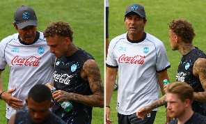 Fitto colloquio tra Conte e Lang a fine allenamento: Noa ha <i>spoilerato</i> l'argomento della conversazione | FOTOGALLERY