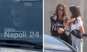 Il Napoli vola a Manchester! C'è anche De Laurentiis con la famiglia di Conte | VIDEO
