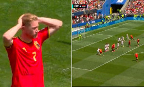 Belgio-Egitto, che occasione per De Bruyne: sfiora il gol al Mondiale, colpisce il palo! | VIDEO