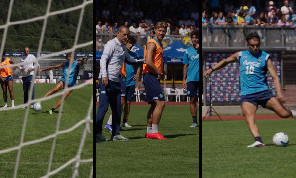 Ritiro Napoli a Dimaro, guardate Allegri sui corner e i gol di Lucca-Giovane: gli highlights dell'allenamento pre-Arezzo | VIDEO