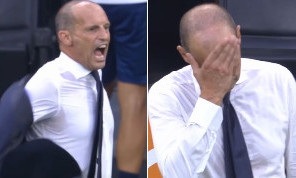 Allegri scatenato in panchina: via la giacca! Guardate cosa ha fatto in Inter-Napoli 3-2 | VIDEO