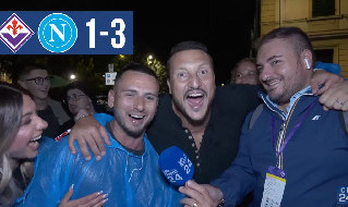 Fiorentina-Napoli 1-3, la reazione dei tifosi azzurri in trasferta nel post partita | VIDEO