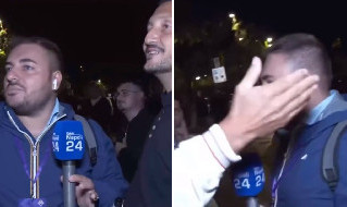 Andate via da qui, pezzi di me**a. Vergogna Firenze, inviato e cameraman CN24 aggrediti in diretta con insulti e spintoni | VIDEO