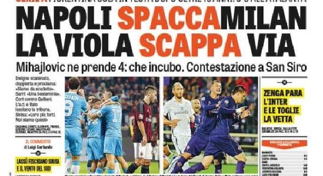 FOTO - La Gazzetta dello Sport in prima pagina: Napoli SpaccaMilan! Insigne proclama lo scudetto