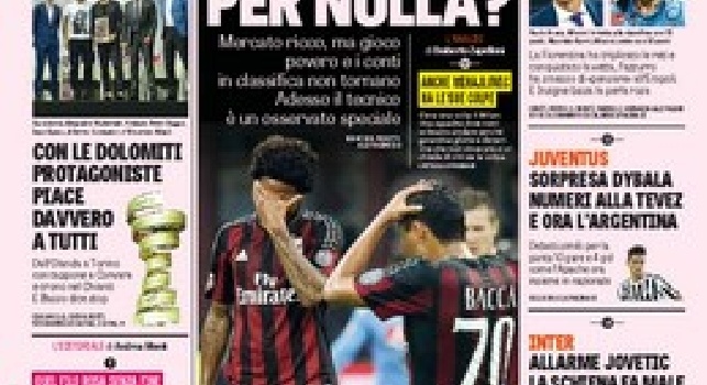 FOTO - La prima pagina della Gazzetta dello Sport: Viola e Napoli, diventare grandi con Sousa e Sarri