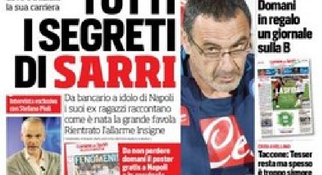 FOTO - La prima pagina del Corriere dello Sport: Tutti i segreti di Sarri