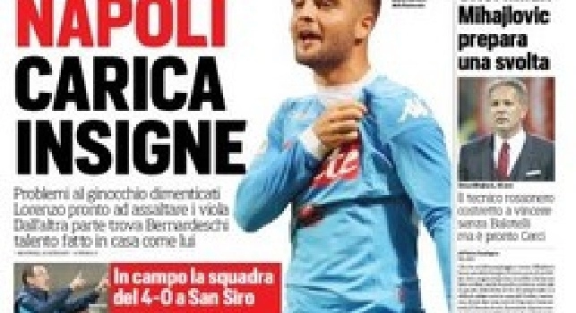 FOTO - La prima pagina del Corriere dello Sport: Napoli carica Insigne
