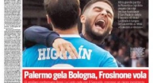FOTO - La prima pagina del Corriere dello Sport titola. “L’oro di Napoli”