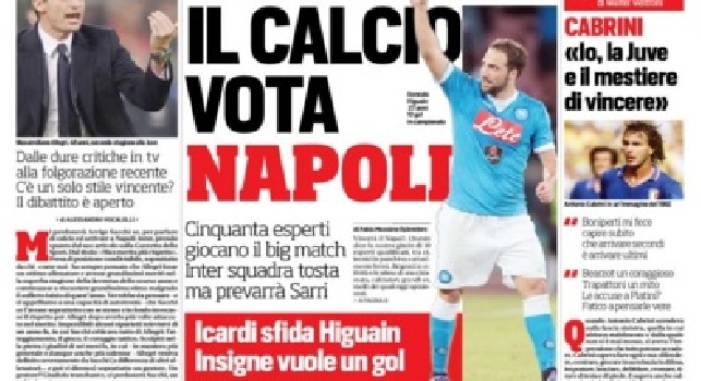 FOTO - La prima pagina del Corriere dello Sport: Il calcio vota Napoli