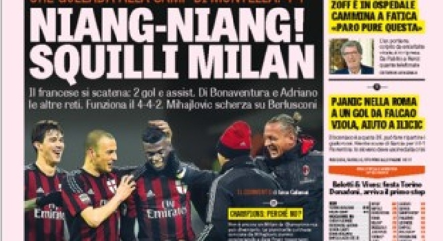 FOTO - La prima pagina della Gazzetta dello Sport titola: L'Inter prepara la maturità: San Paolo tabù da 18 anni
