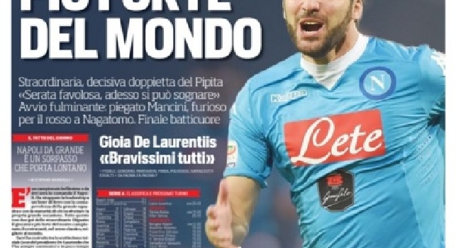 FOTO - La prima pagina del Corriere dello Sport: Il centravanti più forte del mondo