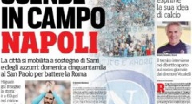 FOTO - La prima pagina del Corriere dello Sport: Scende in campo Napoli
