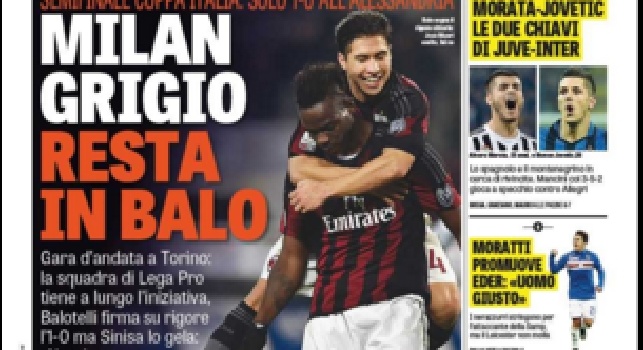 FOTO - La prima pagina de 'La Gazzetta dello Sport': Calcio in fuorigioco, a Napoli 64 indagati