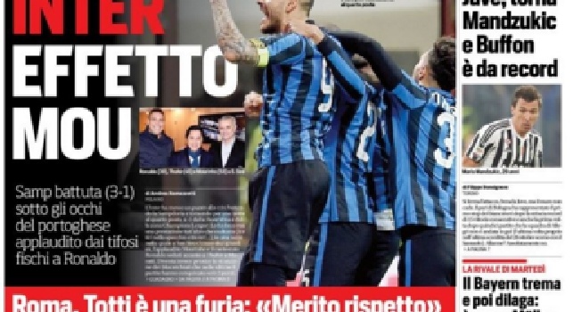FOTO - Il Corriere dello Sport in prima pagina: <i>De Laurentiis: Vorrei durare quanto silvio</i>
