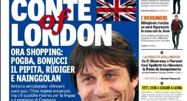 FOTO - La prima pagina della 'Gazzetta dello Sport': Stangata Higuain