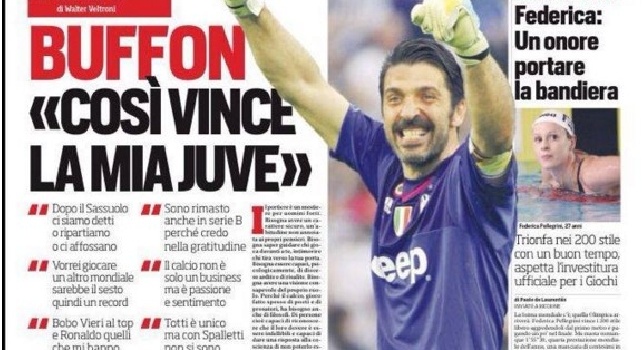 FOTO - La prima pagina del 'Corriere dello Sport': Roma, tifosi in campo per Totti