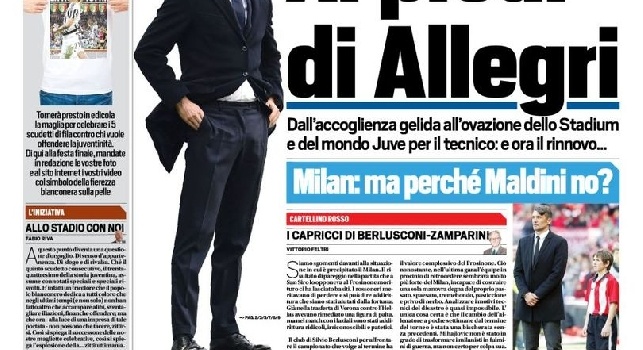 FOTO - La prima pagina di TuttoSport: Doppio Higuain replica a Totti, il Napoli resta a +2 sulla Roma