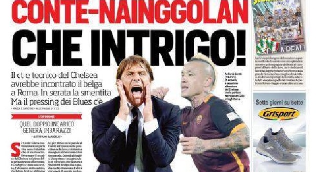 FOTO - Prima pagina CorrSport: Il Napoli a 100 gol, fra le big d'Europa. Nessuno in Italia segna come la squadra di Sarri