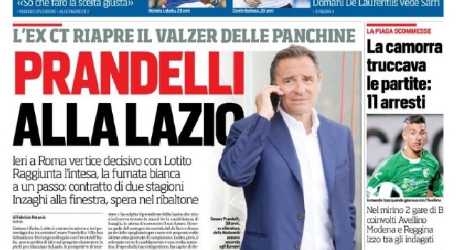 FOTO - La prima pagina del 'Corriere dello Sport': Klaassen con Danilo, e Tonelli firma
