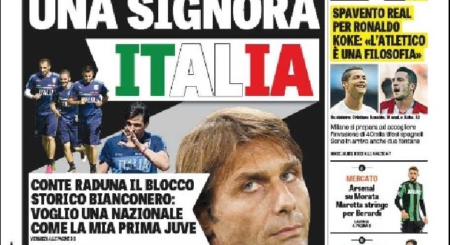FOTO - La prima pagina de 'La Gazzetta dello Sport': Una signora Italia