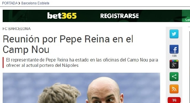 Dalla Spagna: Reina, l'agente l'ha offerto al Barcellona: summit al Camp Nou