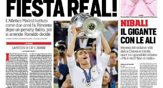 FOTO - La prima pagina del Corriere dello Sport: Il Napoli è pronto a blindare Higuain