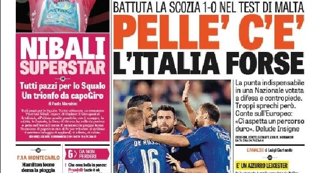 FOTO - 'Gazzetta dello Sport' in prima pagina: Insigne delude