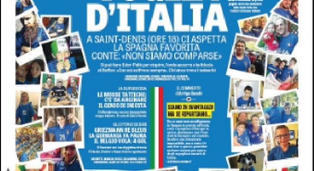 FOTO - 'Gazzetta dello Sport' in prima pagina: Voglia d'Italia