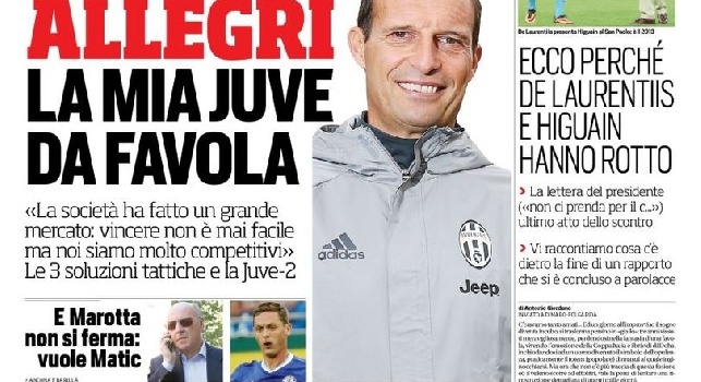 FOTO - La prima pagina del Corriere dello Sport: Ecco perché Higuain e De Laurentiis hanno rotto
