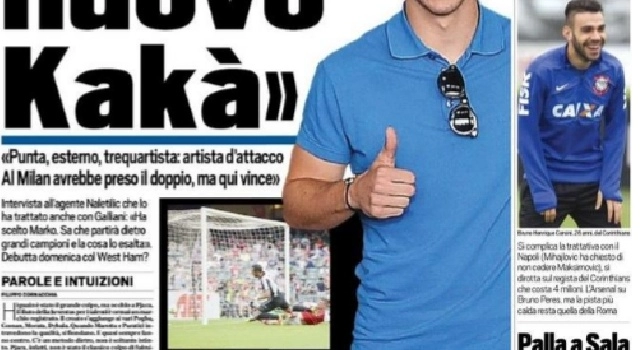 FOTO - La prima pagina di 'Tuttosport': Henrique dal Brasile scavalca Valdifiori