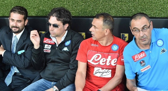 Edo De Laurentiis, Cristiano Giuntoli, Francesco Calzona e Maurizio Sarri