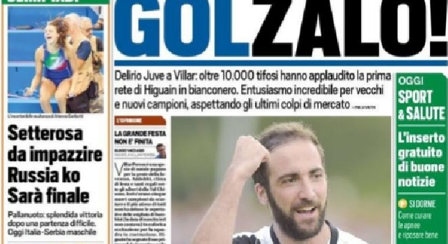 FOTO - Tuttosport in prima pagina: Golzalo, delirio Juve a Villar