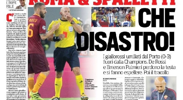 FOTO - Prima pagina CorrSport: Roma & Spalletti, che disastro! E il Napoli pensa a Zaza