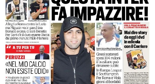 FOTO - La prima pagina del Corriere dello Sport: Anticipi show, Juve e Napoli test scudetto