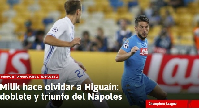 FOTO - Dalla Spagna, <i>As</i> titola: Milik fa dimenticare Higuain