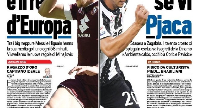 FOTO - Prima pagina TuttoSport: Belotti è il re d'Europa: neppure Messi e Higuain hanno la sua media gol