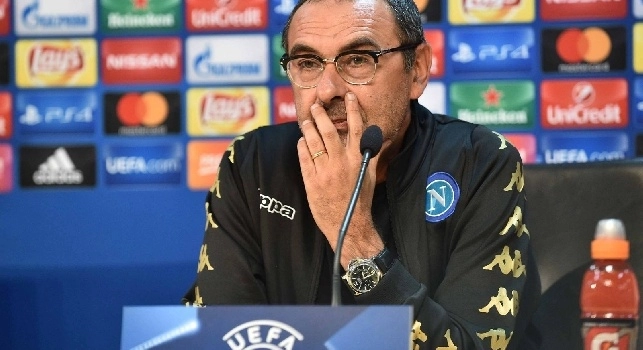 FOTOGALLERY CN24 - Sarri e Jorginho in conferenza stampa alla vigilia di Napoli-Benfica