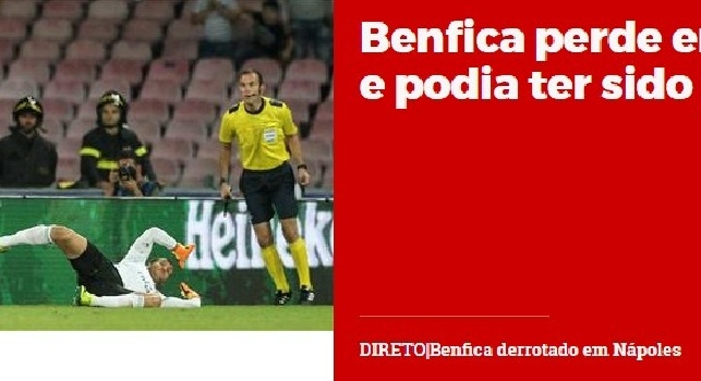 FOTO - Dal Portogallo, 'O Jogo': Il Benfica ha perso a Napoli e poteva far anche peggio