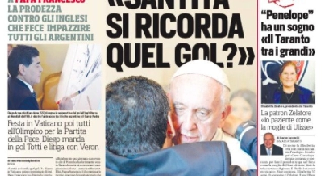 FOTO - Prima pagina CorrSport: Napoli-Roma giocata a casa Sarri-Spalletti: blitz nei loro paesi in Toscana