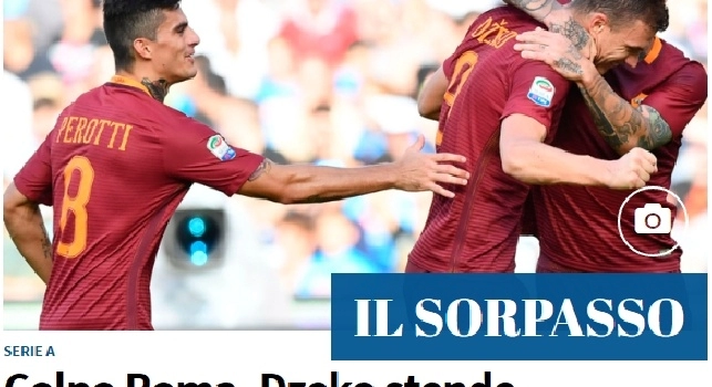 FOTO - Tuttosport titola: Colpo Roma, Dzeko stende il Napoli. Giallorossi secondi
